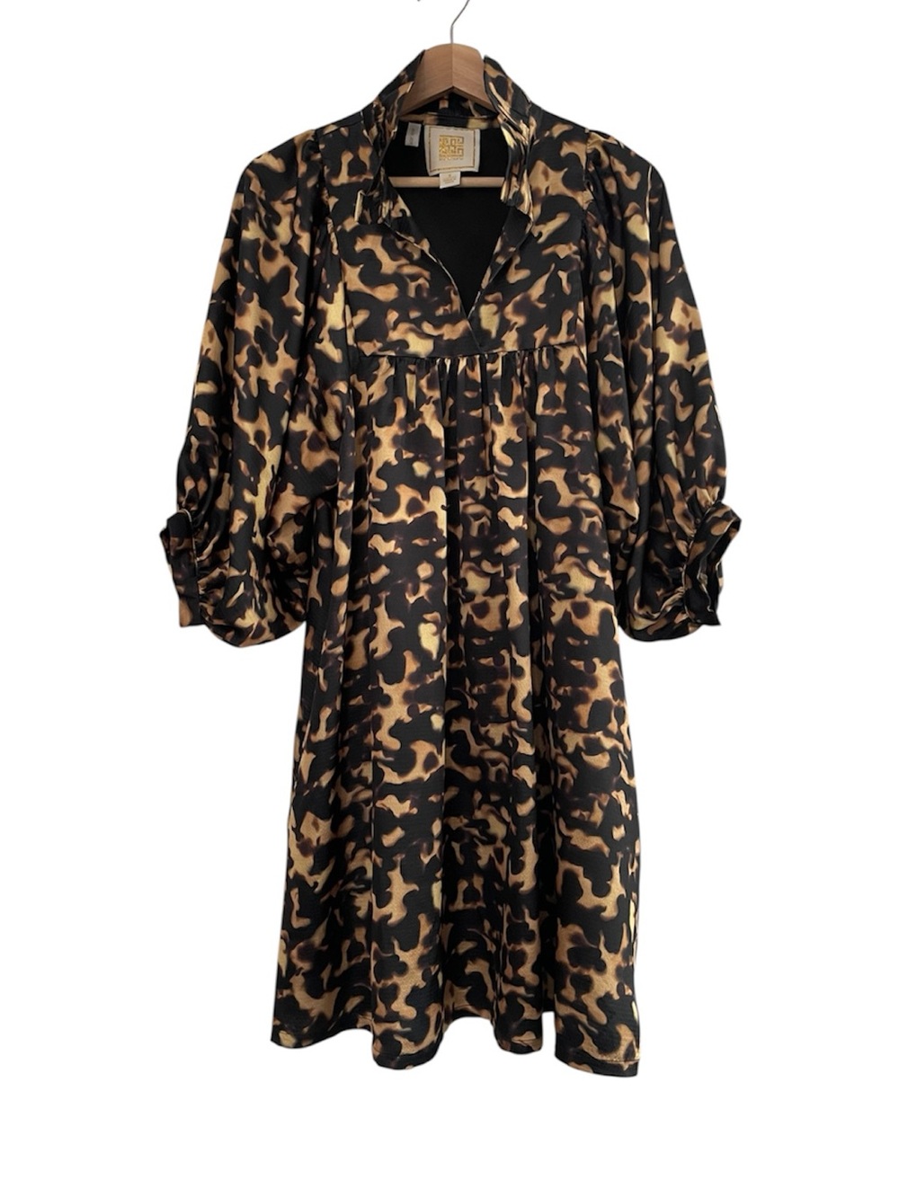 Emily McCarthy Stella dress in a tortoise shell print Size Small